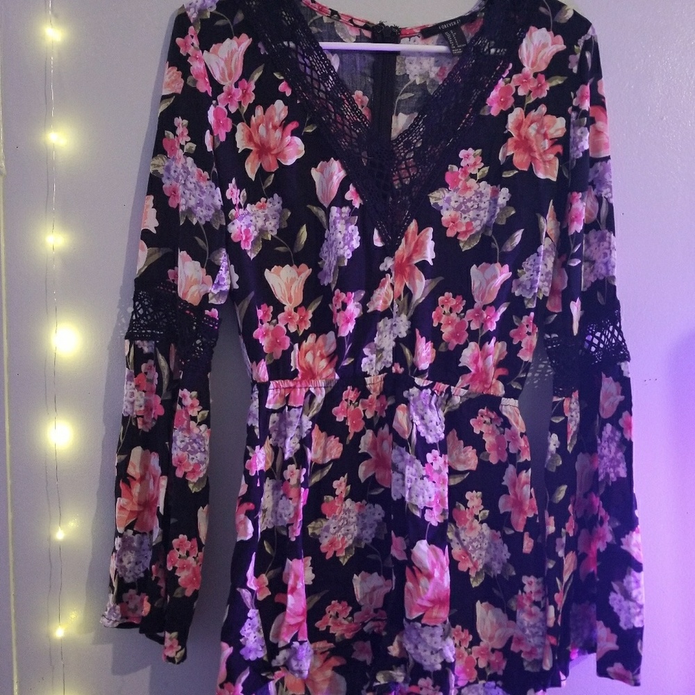 Forever21 Floral Lace Romper